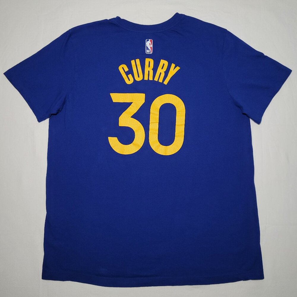 Nike Golden State Warriors T-Shirt Crewneck Stephen Curry #30 Blue Mens L NBA - Picture 7 of 8